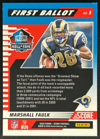 Marshall Faulk 2025 Score First Ballot Rams Sports Trading Cards