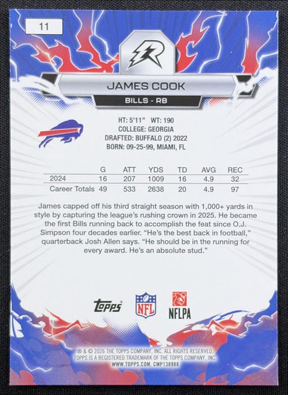 James Cook 2025 Topps Resurgence Prism Refractor Bills