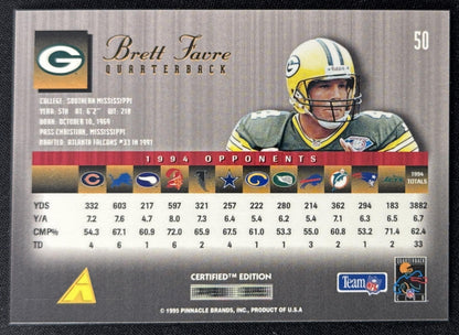 Brett Favre 1995 Pinnacle Select Certified Packers