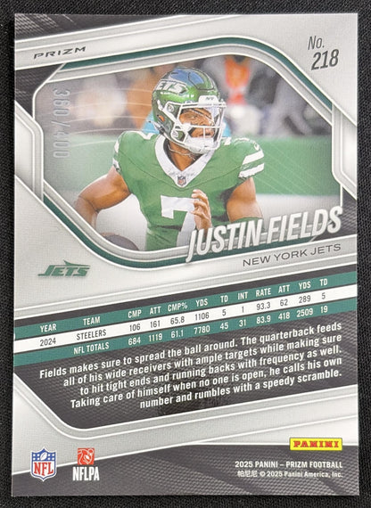 Justin Fields 2025 Panini Prizm Pandora /400 Jets