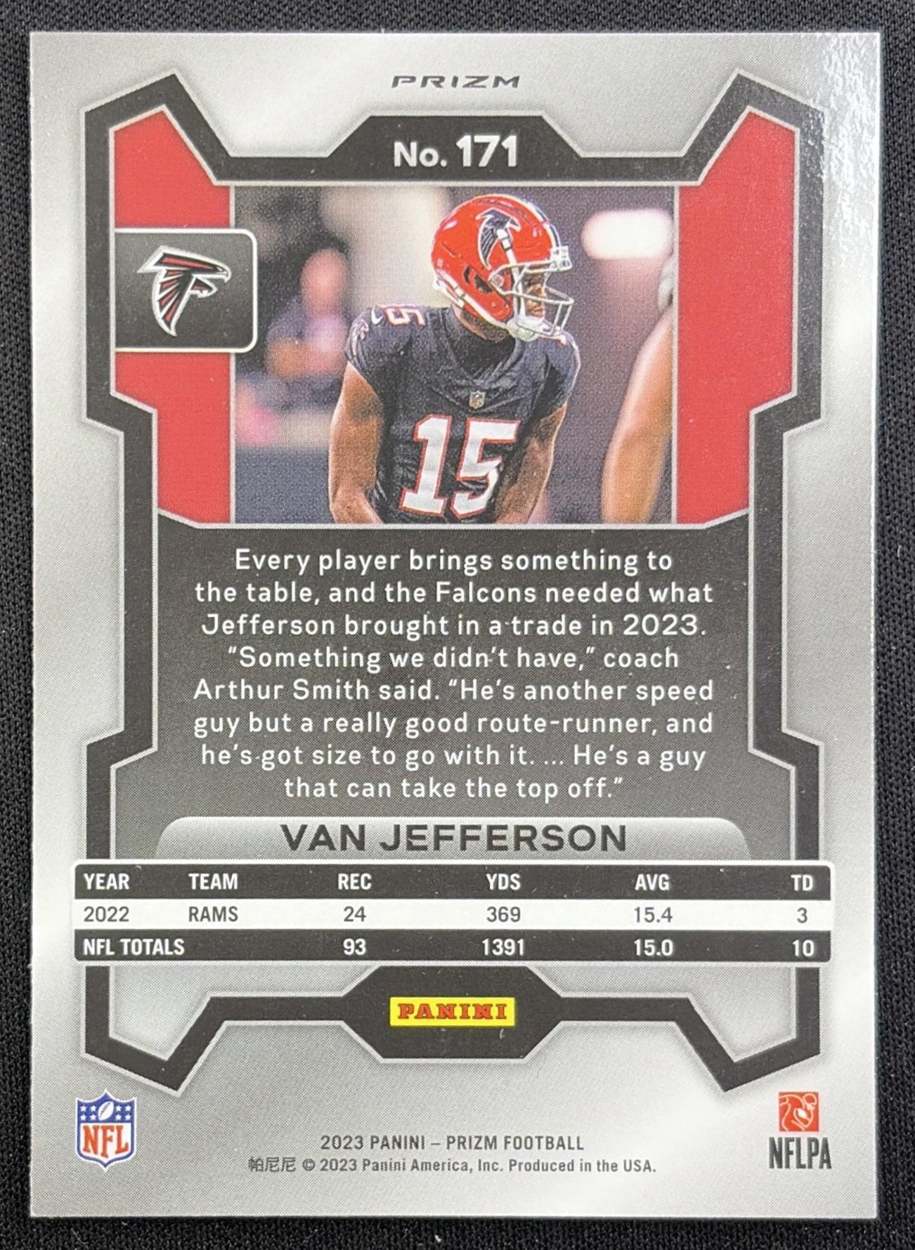 Van Jefferson 2023 Panini Prizm Green Wave Falcons