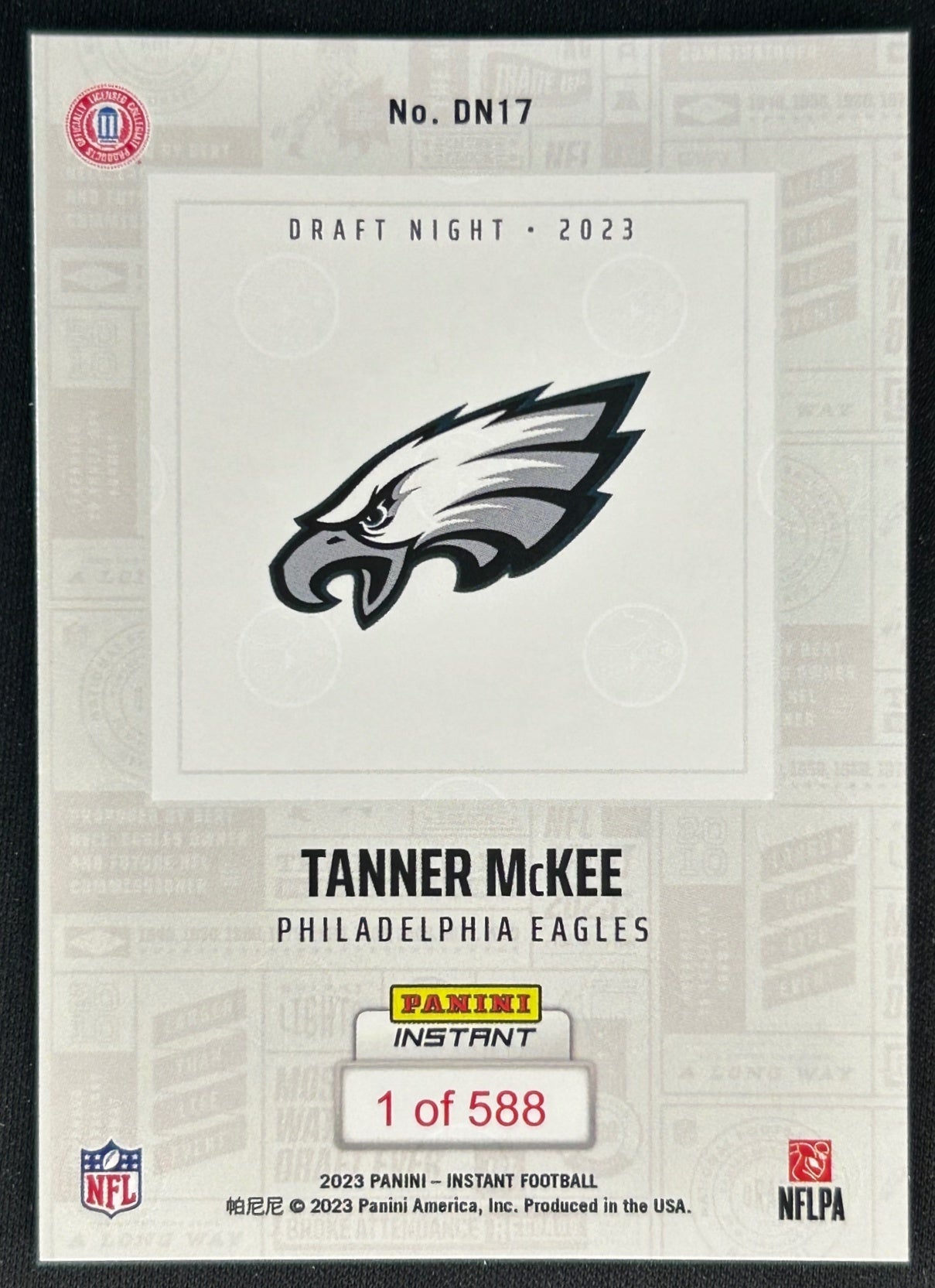 Tanner McKee 2023 Instant NFL Draft Night Eagles back