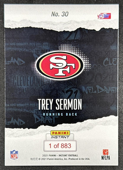Trey Sermon 2021 Panini Instant NFL Draft Night 49ers back