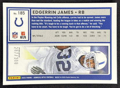 Edgerrin James 2025 Panini Donruss Optic Wave Prizm /300 Colts