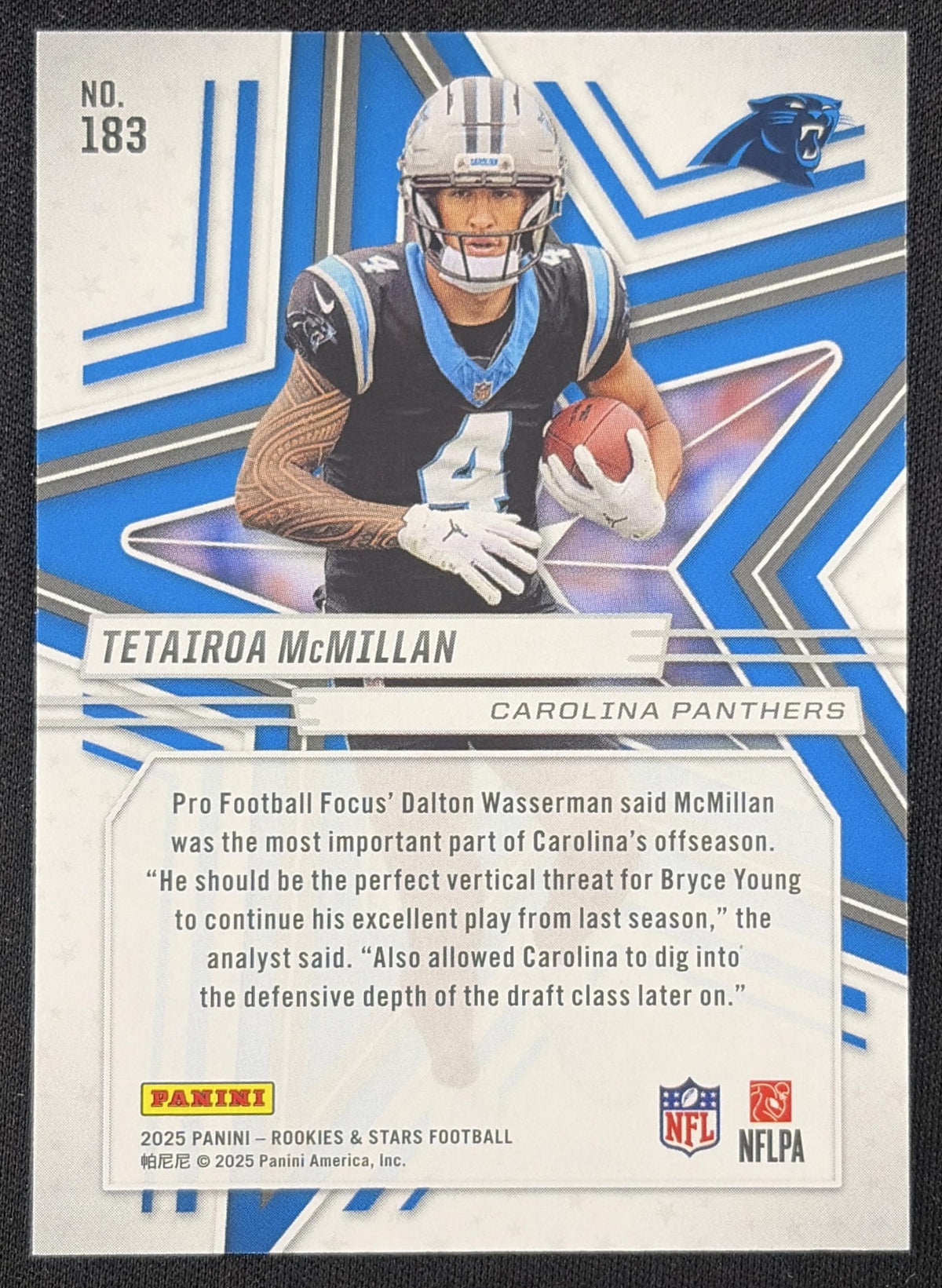 Tetairoa McMillan 2025 Panini Rookies & Stars Purple /999 Carolina Panthers