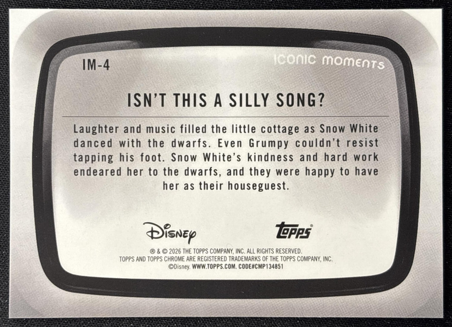 Isn't This a Silly Song? 2026 Chrome Disney Iconic Moments Snow White and the Seven Dwarfs back