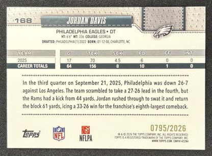 Jordan Davis 2026 Topps Gold /2026 Eagles