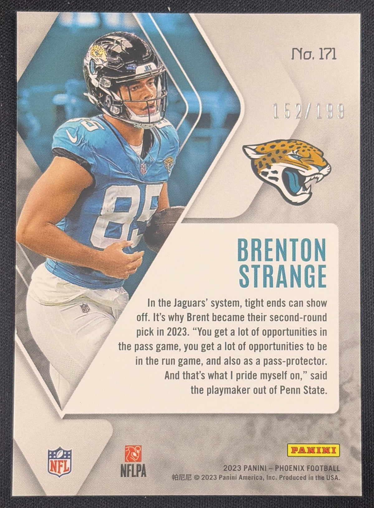 Brenton Strange 2023 Panini Phoenix Red Seismic /199 Jaguars
