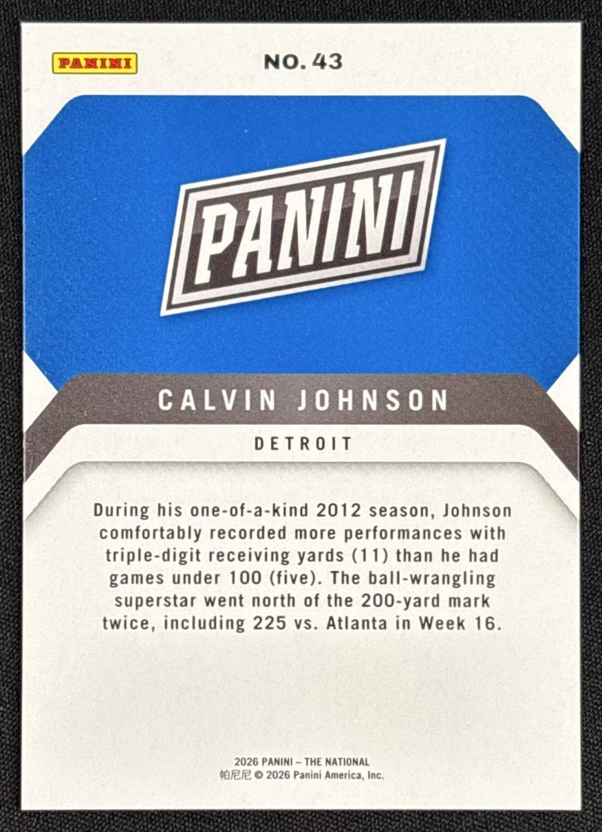 Calvin Johnson 2026 Panini NSCC Silver Pack Foil Sports Trading Cards