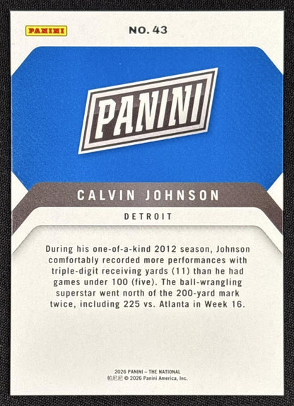 Calvin Johnson 2026 Panini NSCC Silver Pack Foil Sports Trading Cards