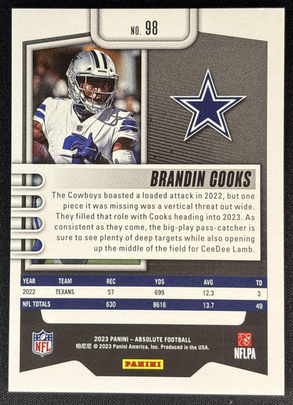 Brandin Cooks 2023 Panini Absolute Spectrum Orange /75 Cowboys