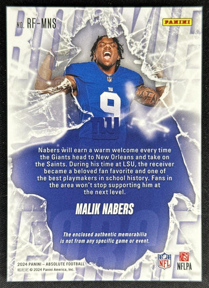 Malik Nabers 2024 Panini Absolute Rookie Force