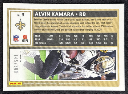Alvin Kamara 2025 Panini Donruss Optic Wave Prizm /300 Saints