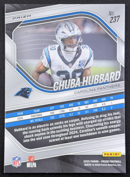 Chuba Hubbard 2025 Panini Prizm No Huddle Panthers Carolina Panthers