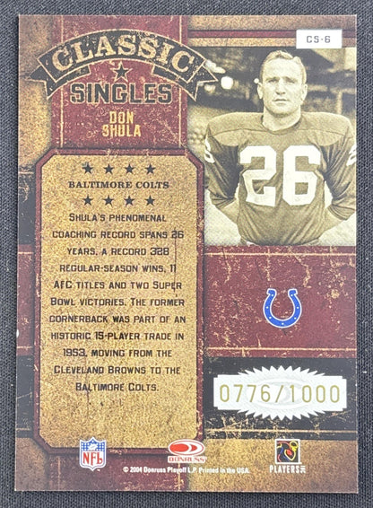 Don Shula 2004 Donruss Classics Classic Singles/Combos/Triples /1000