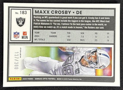 Maxx Crosby 2025 Panini Donruss Optic Wave Prizm /300 Raiders
