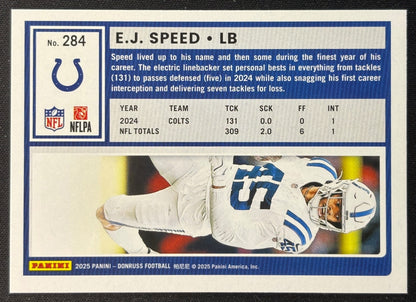 E.J. Speed 2025 Donruss Press Proof Red Colts Football