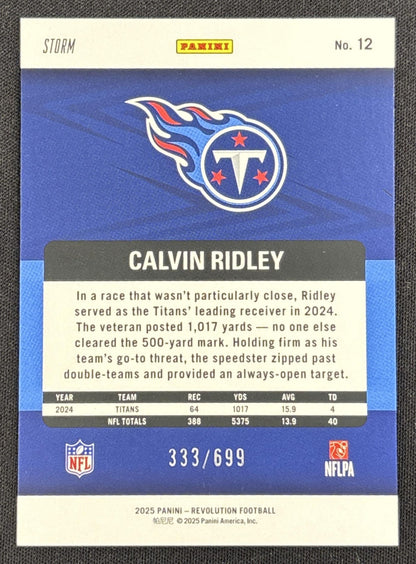 Calvin Ridley 2025 Panini Revolution Green Storm /699 Titans