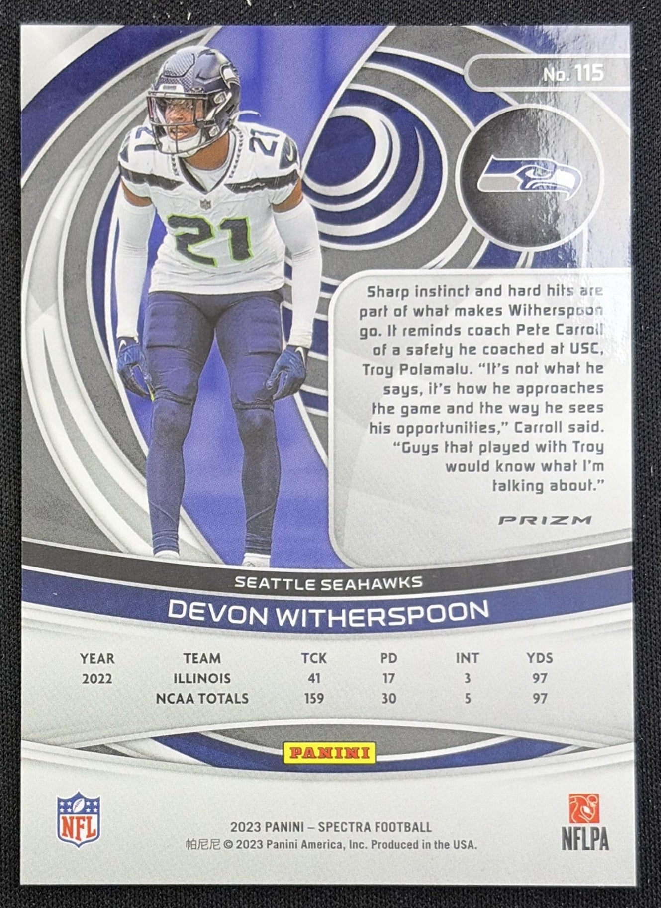 Devon Witherspoon 2023 Panini Spectra Seahawks