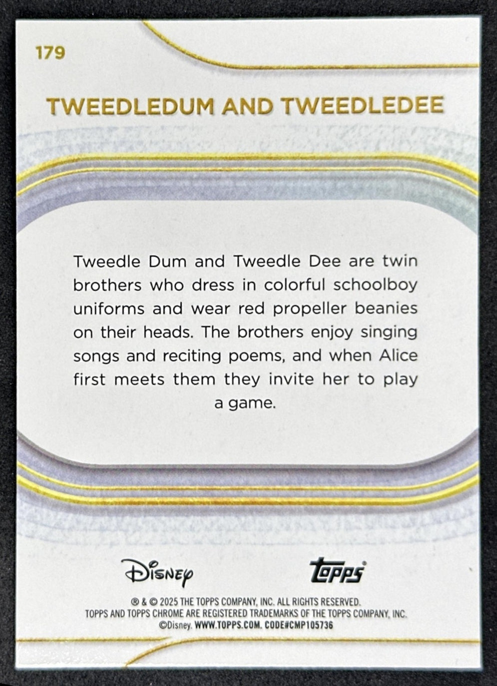 Tweedledum and Tweedledee 2025 Topps Chrome Disney Non-Sport Trading Cards