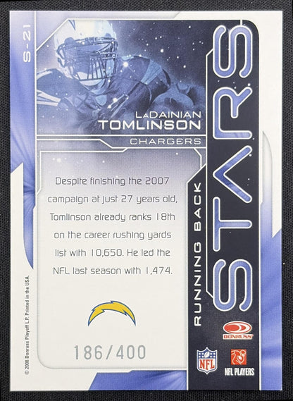 LaDainian Tomlinson 2008 Donruss Elite Stars Gold /400 Chargers San Diego Chargers back
