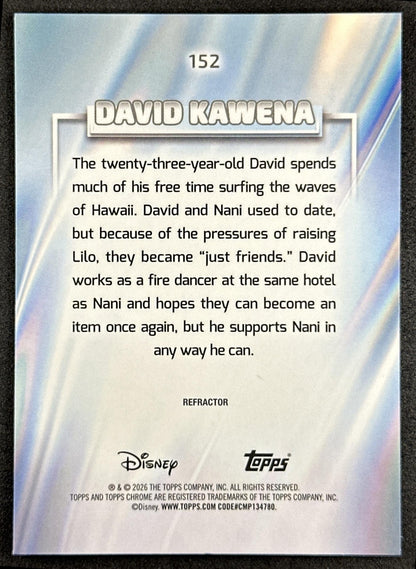 David Kawena 2026 Topps Chrome Disney Refractor Lilo & Stitch Back