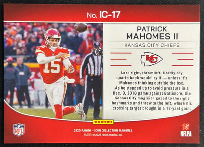 Patrick Mahomes II 2025 Icon Highlights Chiefs Sports Trading Cards