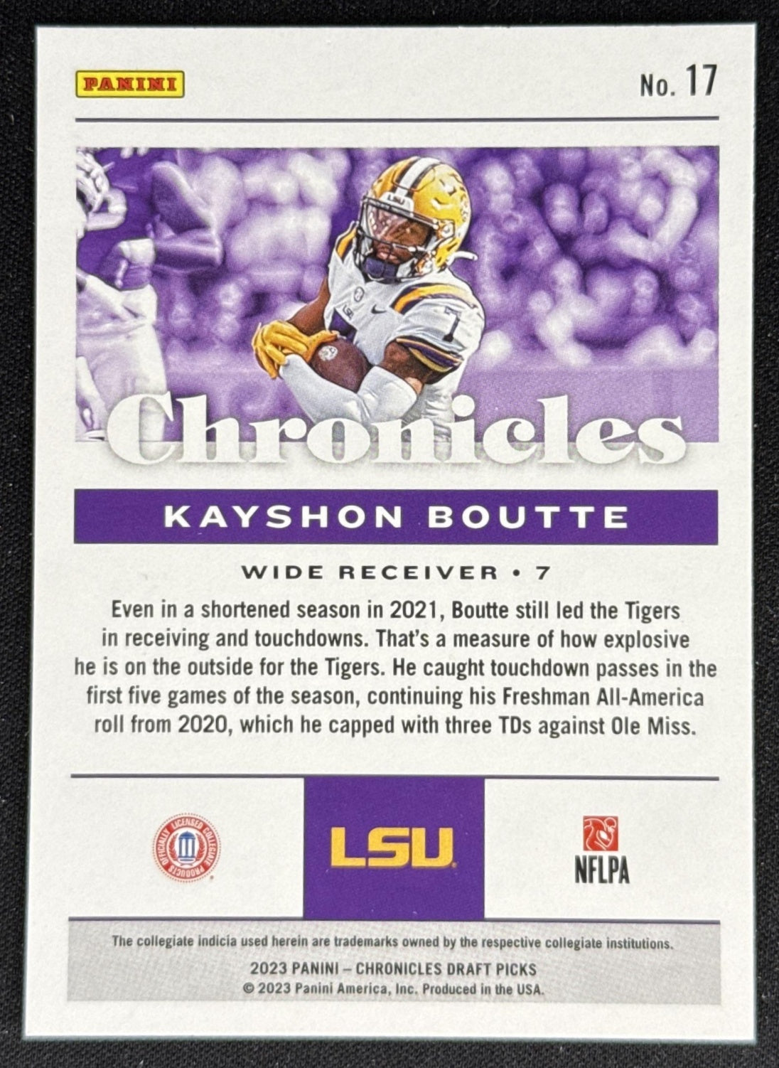 Kayshon Boutte 2023 Panini Chronicles Draft Picks Patriots Sports Trading Card