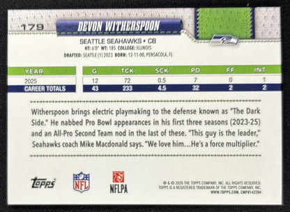 Devon Witherspoon 2026 Topps Crackle Seahawks
