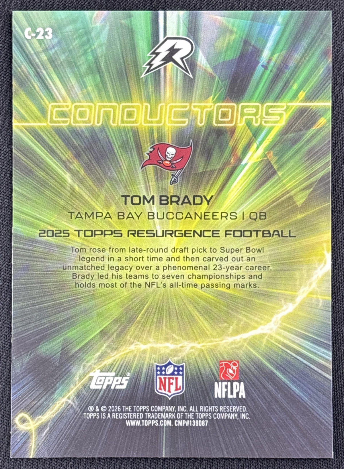 Tom Brady 2025 Topps Resurgence Conductors Buccaneers