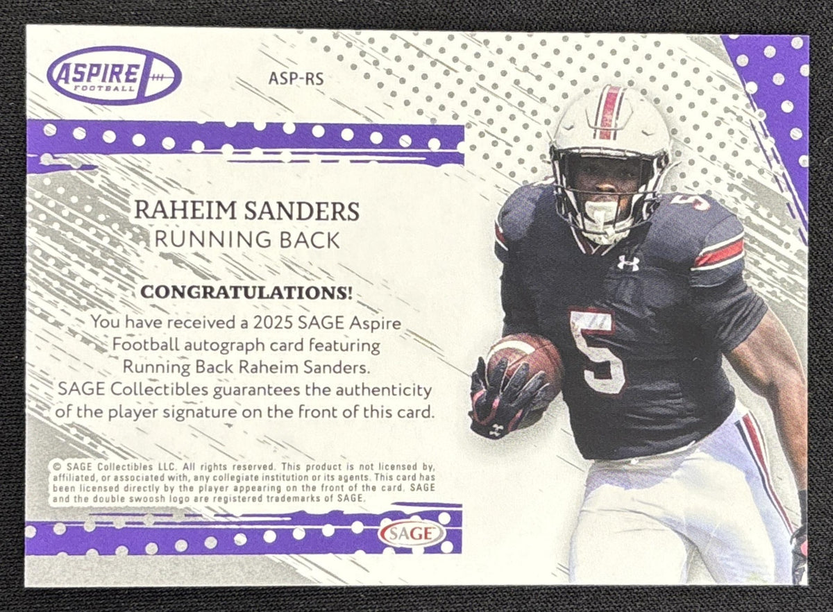 Raheim Sanders 2025 SAGE Aspire Auto Silver /25