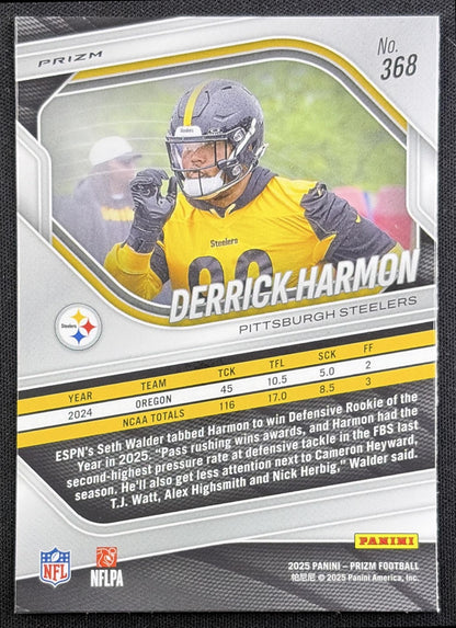 Derrick Harmon 2025 Panini Prizm White Disco Steelers