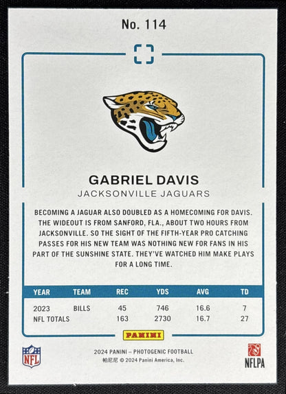 Gabriel Davis 2024 Panini Photogenic Purple /75 Jaguars