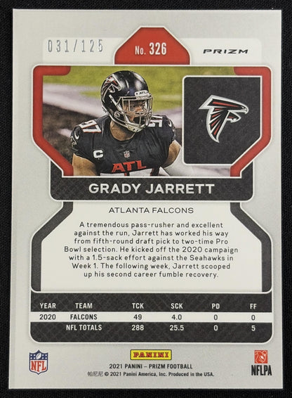 Grady Jarrett 2021 Panini Prizm Purple /125 Falcons Sports Trading Card