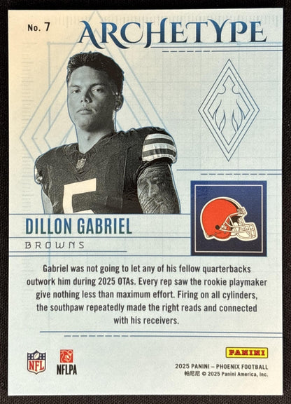 Dillon Gabriel 2025 Panini Phoenix Archetype Browns Sports Trading Cards
