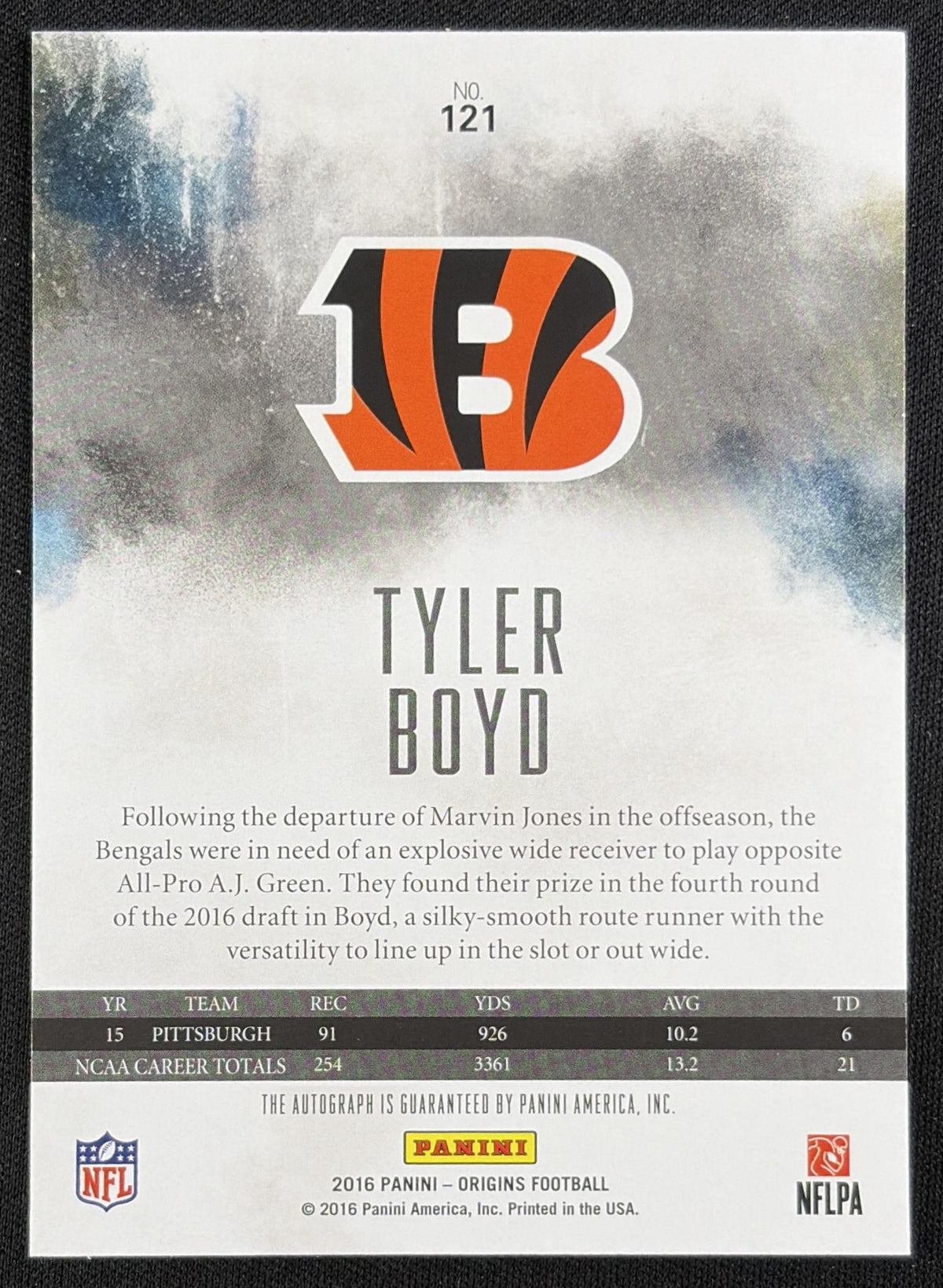 Tyler Boyd 2016 Panini Origins Auto Rookie Bengals