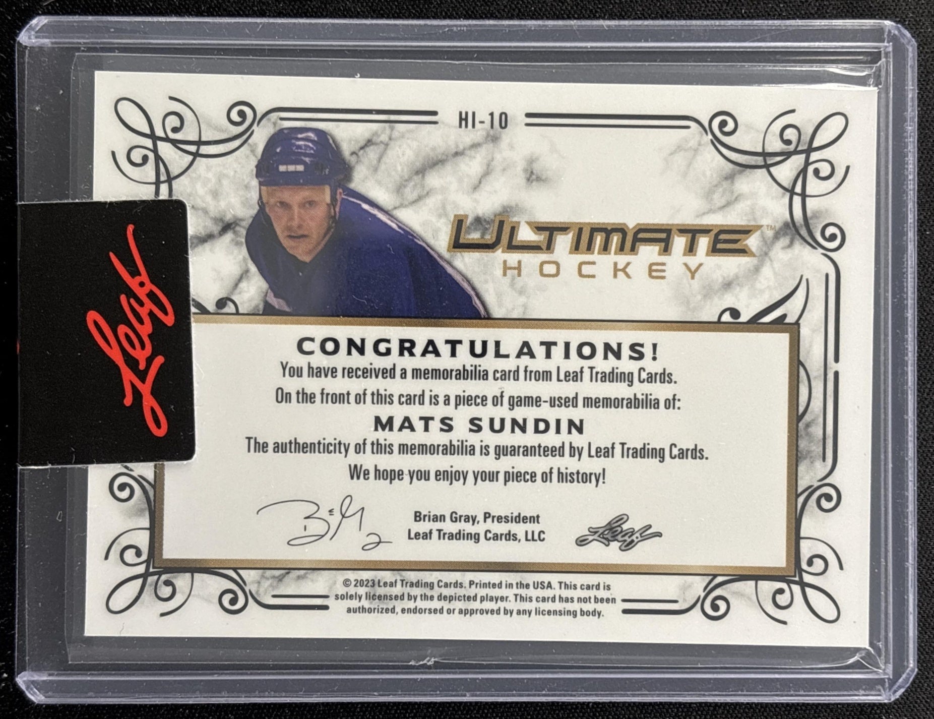Mats Sundin 2023 Ultimate Hockey Quad Patch /4 Sports Trading Card