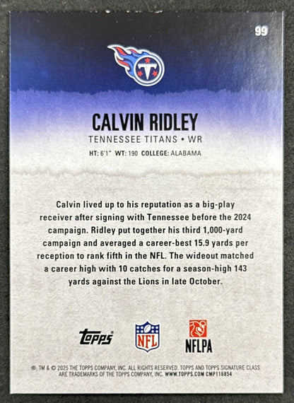 Calvin Ridley 2025 Topps Signature Class Veteran Green & Purple Foil Titans