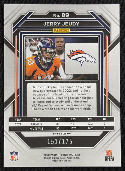 Jerry Jeudy 2022 Panini Prizm Hyper /175 Broncos - back