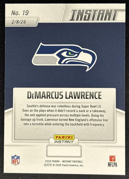 DeMarcus Lawrence 2026 Panini Instant Super Bowl LIX Champions Seattle Seahawks
