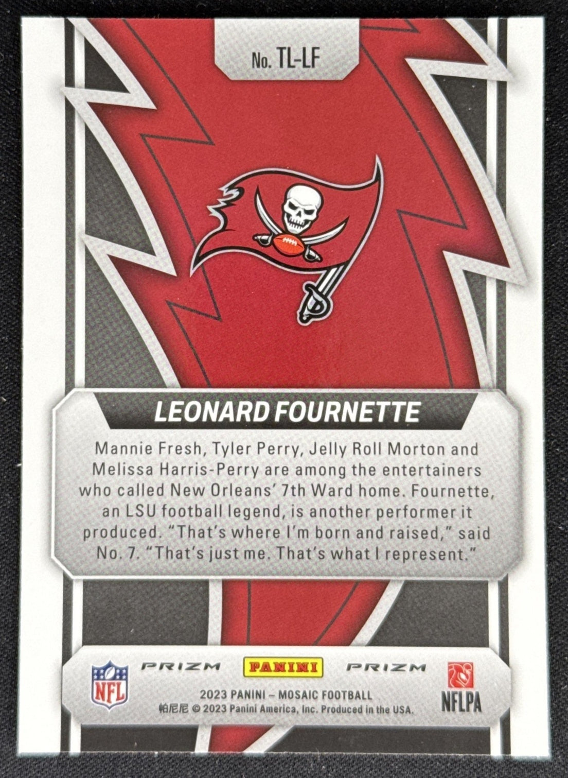 Leonard Fournette 2023 Panini Mosaic Thunder Lane Mosaic Buccaneers Sports Trading Card