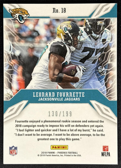 Leonard Fournette 2018 Panini Phoenix Adrenaline Rush Pink /199 Jaguars back