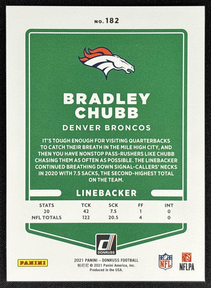 Bradley Chubb 2021 Panini Donruss Press Proof Premium Broncos