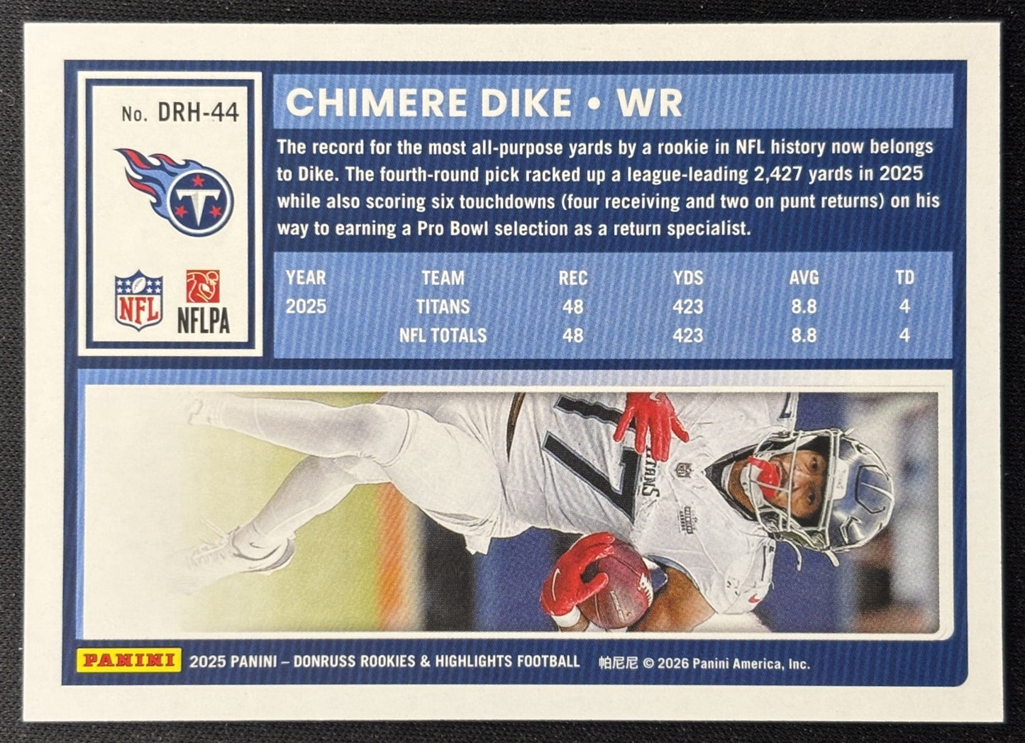 Chimere Dike 2025 Panini Donruss Rookies & Highlights Titans Sports Trading Cards