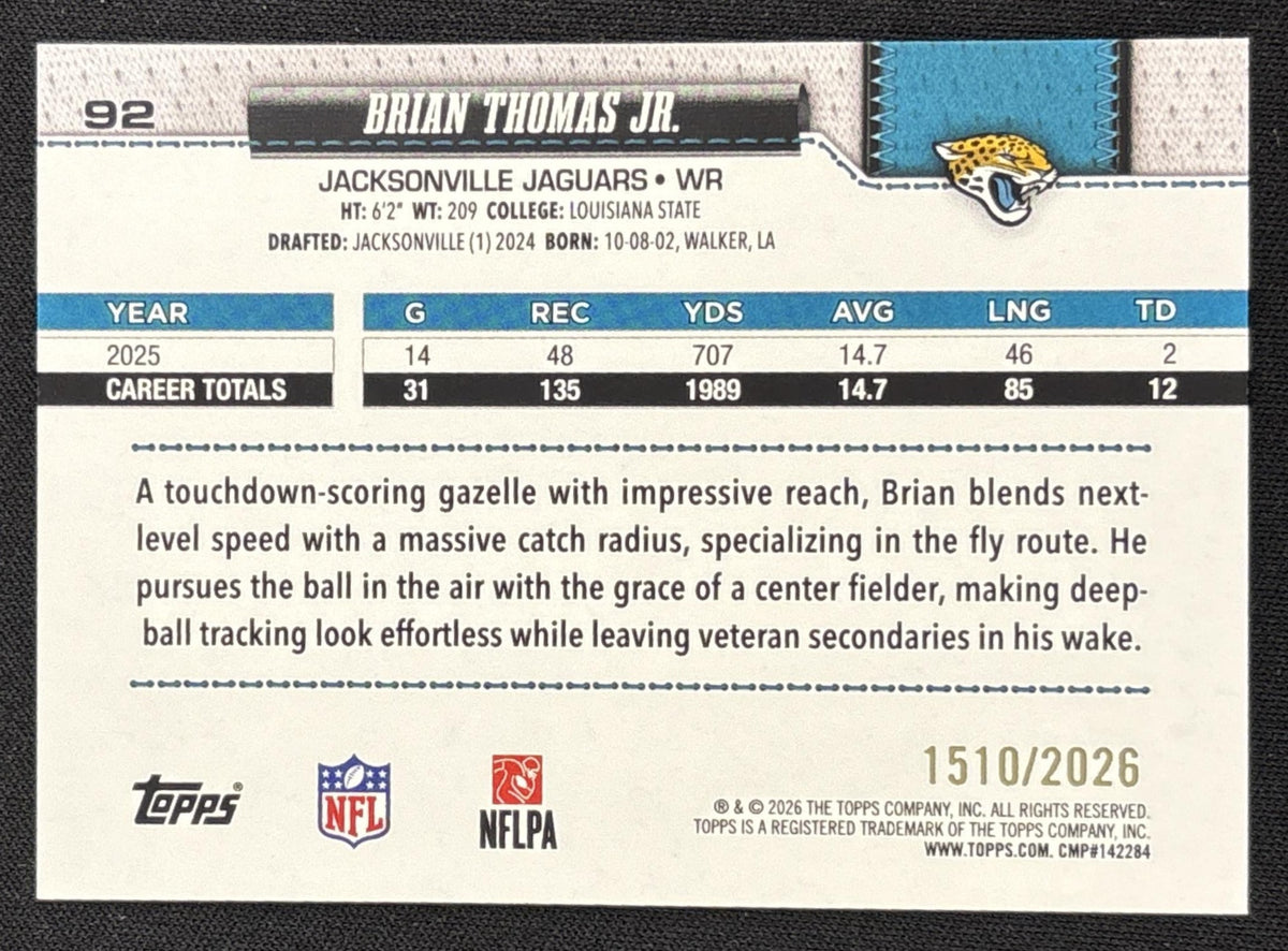 Brian Thomas Jr. 2026 Topps Gold /2026 Jaguars