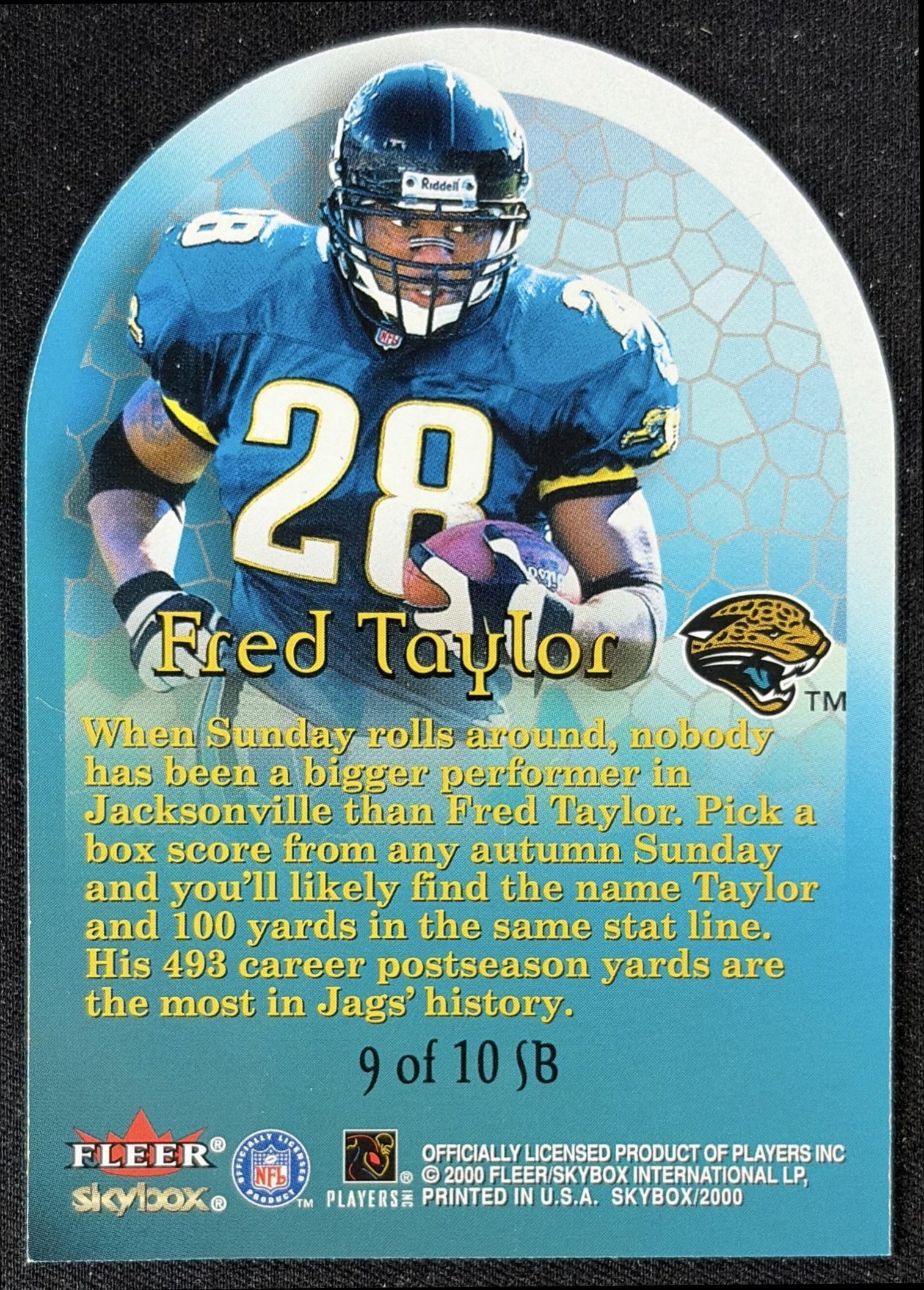 Fred Taylor 2000 Skybox Sunday's Best Jaguars