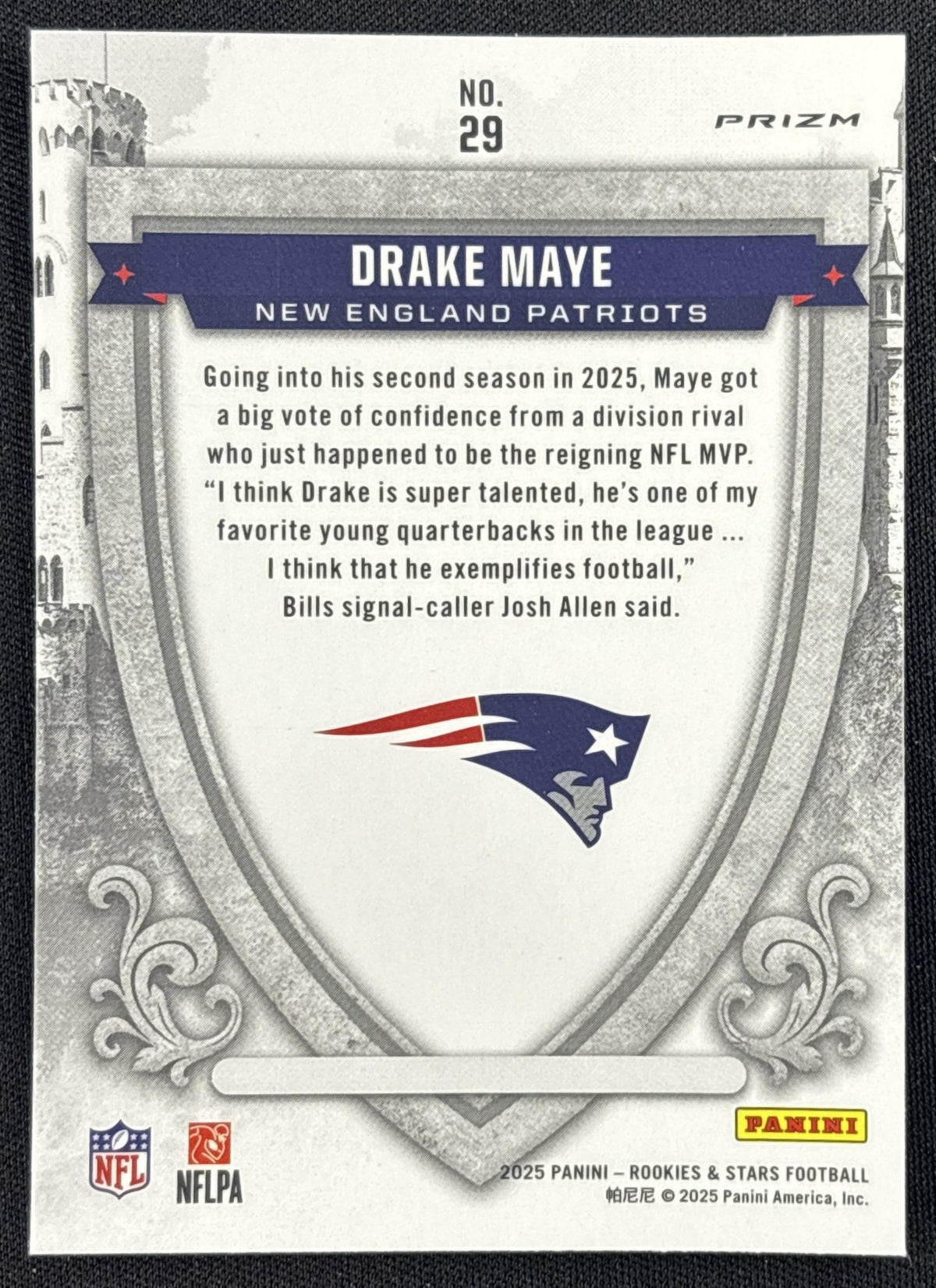 Drake Maye 2025 Panini Rookies & Stars Crusade Silver Patriots