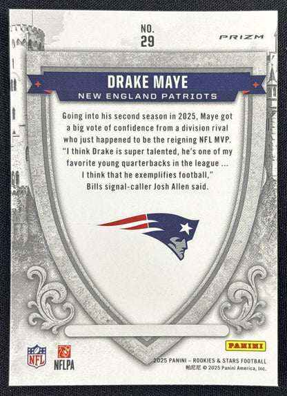 Drake Maye 2025 Panini Rookies & Stars Crusade Silver Patriots
