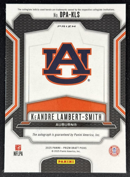 KeAndre Lambert-Smith 2025 Panini Prizm Draft Picks Auto Silver Tigers Back