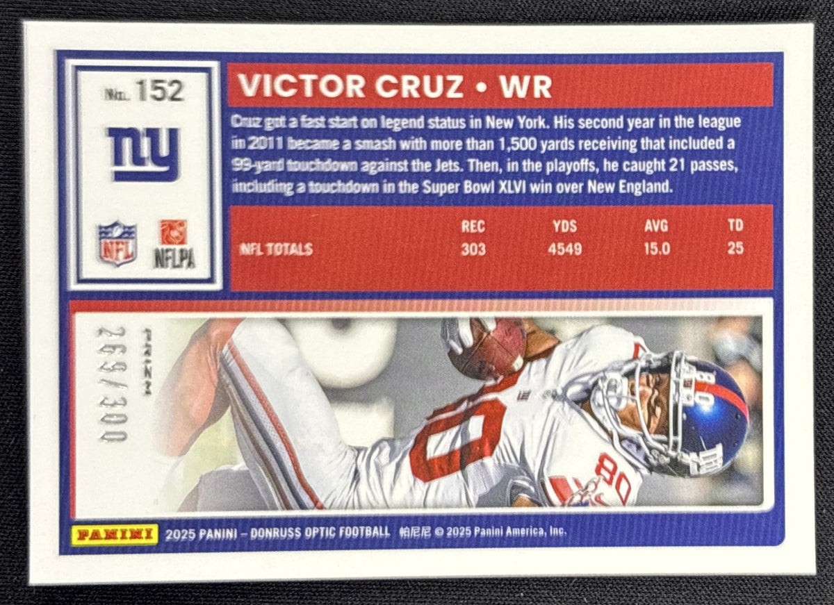 Victor Cruz 2025 Panini Donruss Optic Wave Prizm /300 Giants